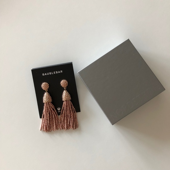 NWT BaubleBar Rose Gold Tassel Earrings - Picture 3 of 3